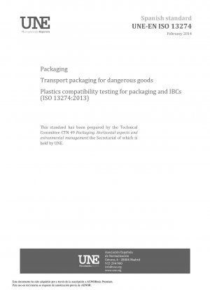 危険物の輸送用の包装および中間バルクコンテナのプラスチック適合性試験 (ISO 13274:2013)