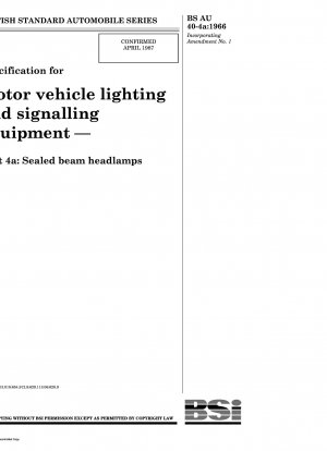 自動車用照明および信号装置の仕様 - パート 4a: シールドビームヘッドランプ