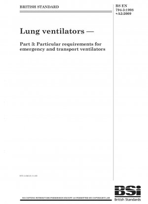 肺人工呼吸器 - 緊急用および輸送用人工呼吸器の詳細な要件