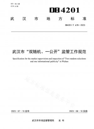 武漢市の「二重ランダム化、一開示」監督業務仕様書