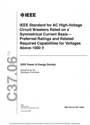 均一電流定格に基づいた交流 (AC) 高電圧サーキットブレーカーの規格 1000 V を超える電圧に対する推奨定格および関連する必要な機能