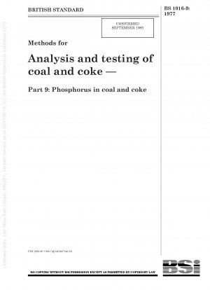 石炭およびコークスの分析および試験方法 第 9 部: 石炭およびコークス中のリン