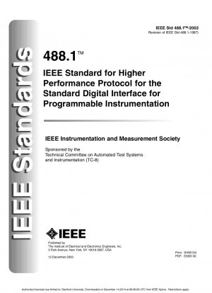 プログラマブル計測器への標準デジタル インターフェイス用の高性能プロトコルの IEEE 規格