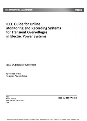 電力システムにおける一時的な過電圧のオンライン監視および記録システムに関する IEEE ガイドライン
