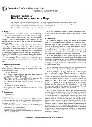 アルミニウム合金の熱処理に関する標準実施基準 (2002 年に廃止)