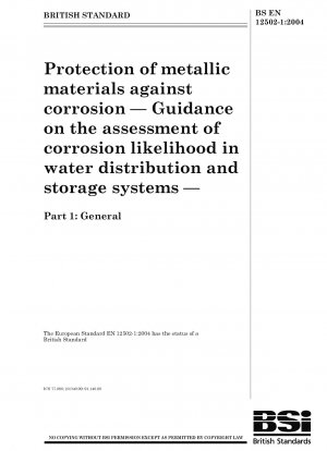 金属材料の腐食防止 配水および貯留システムにおける腐食の可能性を評価するための一般ガイドライン