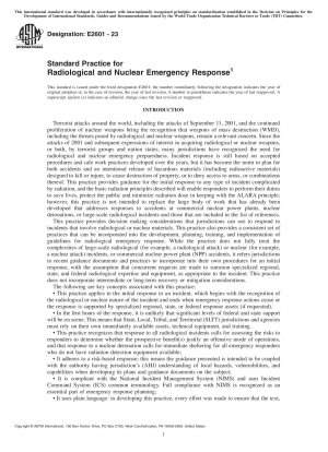 放射線と原子力緊急事態への対応に関する標準的な慣行