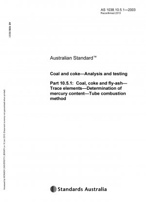 石炭とコークスの分析と試験 石炭、コークス、フライアッシュ中の微量元素水銀含有量の測定 管状燃焼法