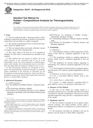 ゴムの標準試験方法&x2014; 熱重量分析 (TGA) による組成分析