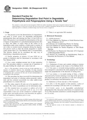 引張試験により、分解性ポリエチレンおよびポリプロピレンの劣化の最終老化点を決定するための標準的な手法