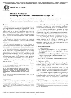 テープリフト法を使用した微粒子汚染のサンプリングの標準的な手法