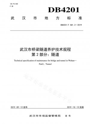武漢の橋とトンネルの維持に関する技術規定 第 2 部: トンネル