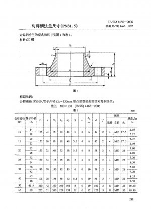 突合せ溶接鋼フランジ寸法（PN31.5）