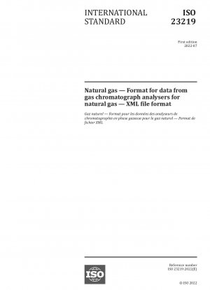 天然ガス、天然ガスガスクロマトグラフィー分析装置のデータ形式、XML ファイル形式