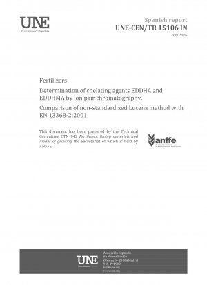 肥料 イオンペアクロマトグラフィーによるキレート剤 EDDHA および EDDHMA の定量 非標準化 Lucena 法と EN 13368-2:2001 の比較