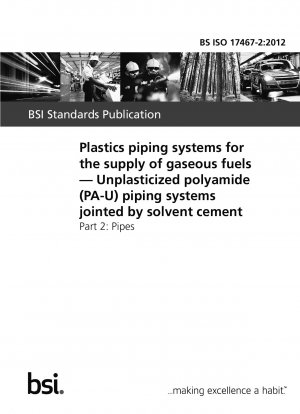 気体燃料供給用のプラスチック配管システム液体セメントで接着された非可塑化ポリアミド (PA-U) の配管システムパイプ