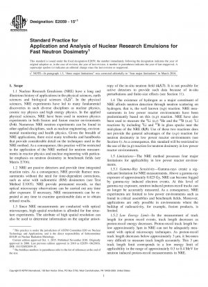 高速中性子線量測定のための核研究用エマルジョンの応用と分析の標準的な実践