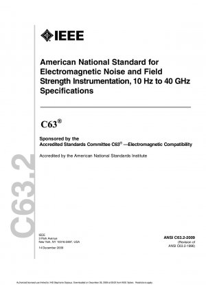10 Hz ～ 40 GHz の範囲の電磁ノイズおよび電磁界に関する機器仕様に関する米国国家規格