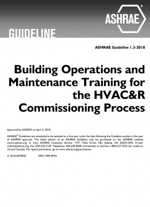 HVAC&Rコミッショニングプロセスのための建物運営およびメンテナンストレーニング