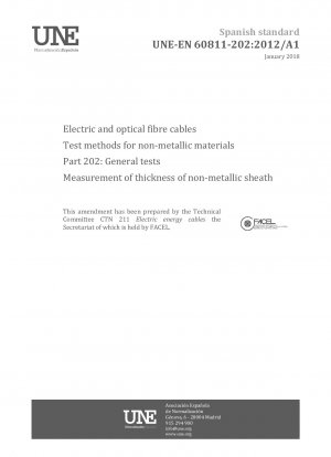 電力ケーブルおよび光ファイバーケーブルの非金属材料の試験方法 - パート 202: 一般試験 非金属シースの厚さの測定