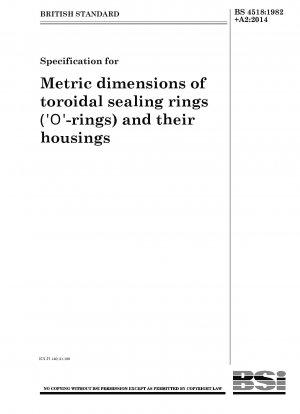 環状シール (「O」リング) とその取り付け座のメートル寸法