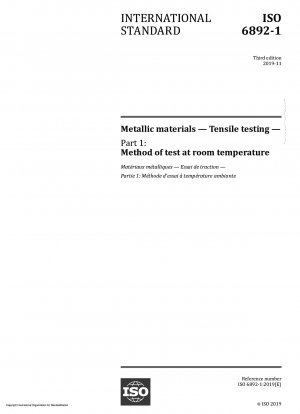 金属材料 - 引張試験 - その 1: 室温試験方法