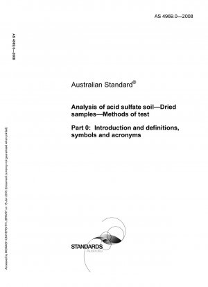 酸性硫酸塩土壌の分析。
乾燥サンプル。
実験方法。
概要と定義、記号と頭字語