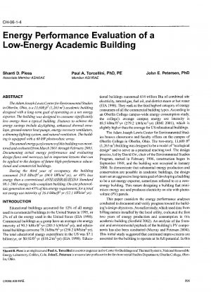 低エネルギー学術建築物のエネルギー性能評価