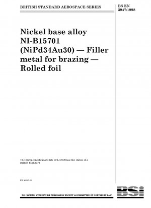 ニッケル基合金 NI - B15701 (NiPd34Au30) - ろう材 - 圧延箔