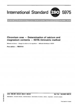 エチレンジアミン四酢酸（EDTA）滴定法によるクロム鉱石中のカルシウムおよびマグネシウム含有量の測定
