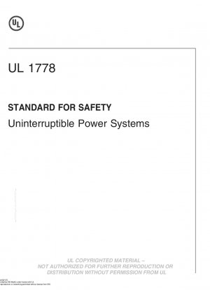 UL無停電電源装置安全規格（第5版）