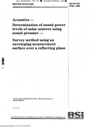 音響学 音圧法による騒音源の音響パワーレベルの決定 反射面上の包絡線測定面の識別方法 (ISO 3746-1995)