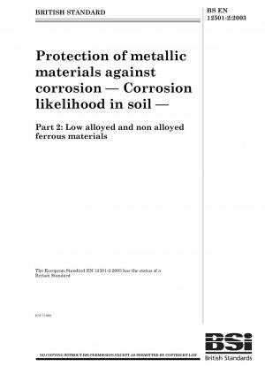 金属材料の腐食に対する保護 土壌腐食の可能性 低合金および非合金鉄金属材料