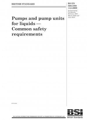 液体ポンプおよびポンプユニット 一般的な安全要件