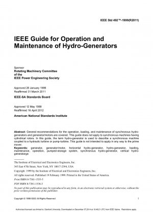 水力発電機の操作とメンテナンスに関する IEEE ガイド