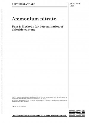 硝酸アンモニウム 第 8 部：塩化物含有量の測定方法
