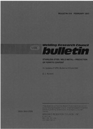 ステンレス鋼溶接金属中のフェライト含有量の予測: WRC Bulletins 318 および 342 の更新