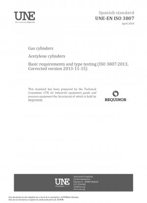 ガスシリンダー アセチレンシリンダーの基本要件と型式試験 (ISO 3807:2013、改訂版 2013-11-15)