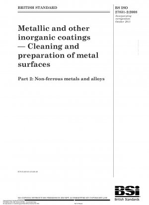 金属およびその他の無機コーティングされた金属表面の洗浄と前処理 パート 2: 非鉄金属および合金