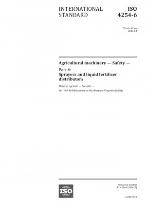 農業機械 - 安全性 - パート 6: 噴霧器および液体肥料の販売業者