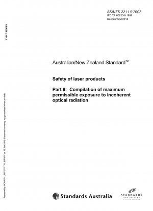 レーザー製品の安全性 - インコヒーレント光放射に対する最大許容暴露量の編集