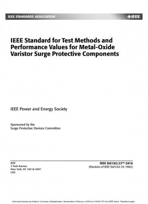 金属酸化物バリスタのサージ保護コンポーネントの試験方法と性能値に関するIEEE規格