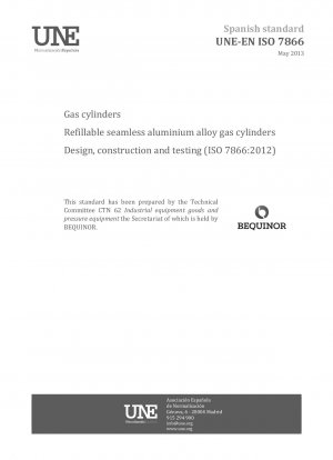詰め替え可能なシームレスアルミニウム合金ガスシリンダーの設計、製造、およびテスト (ISO 7866:2012)