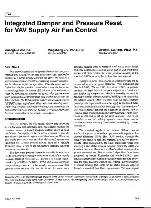 VAV エアコン供給ファン制御用の統合ダンパーと圧力リセット