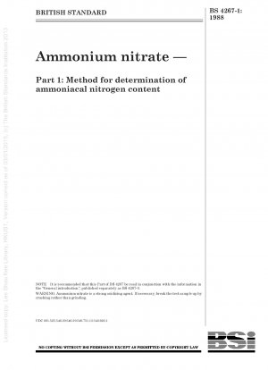 硝酸アンモニウム 第 1 部：アンモニア態窒素含有量の定量方法