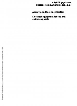 スパおよびスイミングプールの電気機器の承認および試験規則 (修正 1:11/2001 および修正 2:06/2005 を含む)