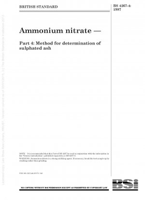 硝酸アンモニウム 第４部：硫酸灰分の定量方法