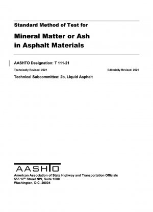 アスファルト材料中の鉱物または灰分含有量の標準試験方法