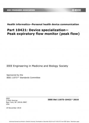 IEEE 規格 - 医療情報学 - パーソナルヘルスデバイス通信パート 10421: デバイスの専門化 - ピーク呼気流量モニター (ピークフロー)