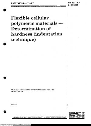 柔軟な発泡ポリマー材料 硬度の測定 (押し込み法) ISO 2439-1997、複合技術修正条項 1-1998
